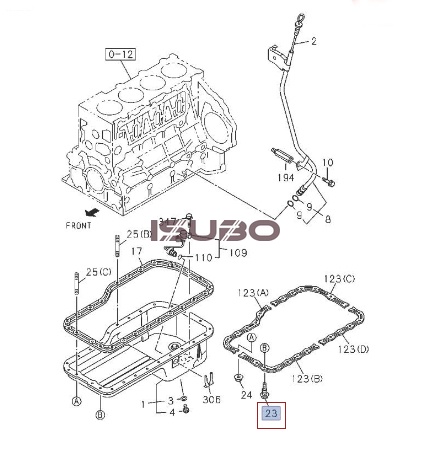 Болт піддону двигуна "Isuzu"L=31mm 4HG1, 4HG1-T Богдан 8971903900 фото