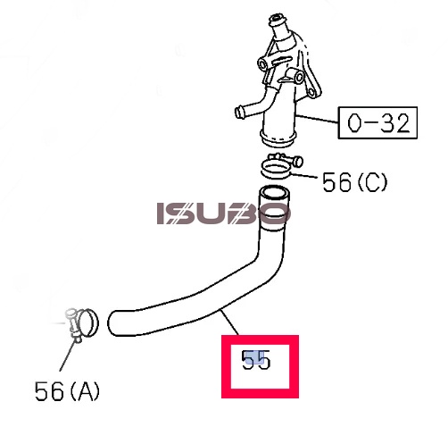 Патрубок радіатора нижній 4HG1/4HG1-T Богдан, Isuzu (3720) 8971773720 фото