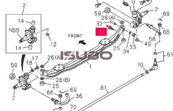 Болт кріплення переднього амортизатора Богдан, Атаман, Isuzu 8971454600 фото