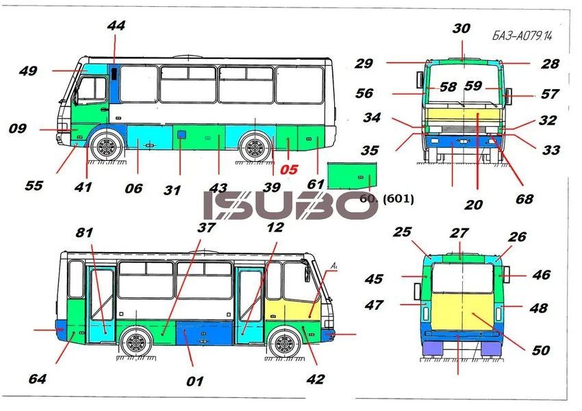 Панель спідниця задня ліва Еталон 079,,14 1280 Х 655 Кузов 60 фото